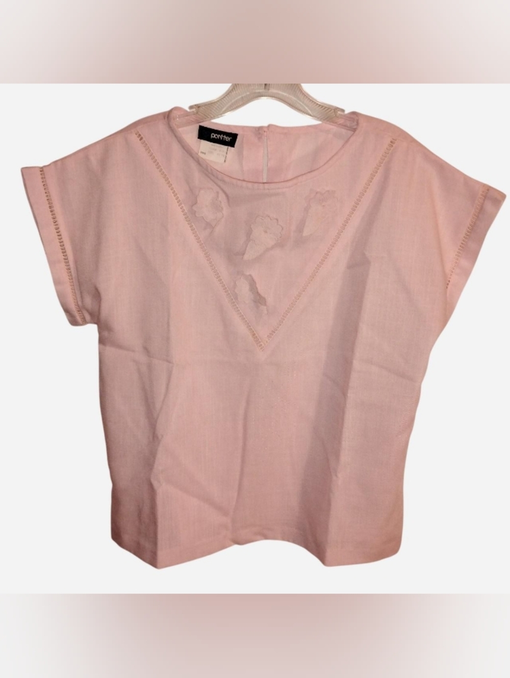 Vintage Panther Pink Embroidered Blouse size 14(Large)